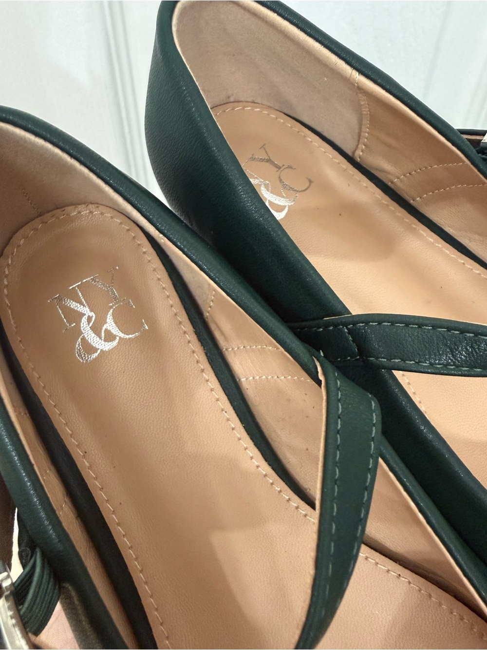 Women’s NY&C Green Square Toe Mary Jane Flats Size 8 Feminine - Picture 5 of 7